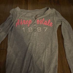 v neck button down aeropostale long sleeve